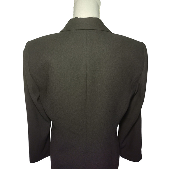 Kasper Womens Blazer Jacket Long Sleeves Double Breasted Peak Lapel Black LP - Picture 3 of 9